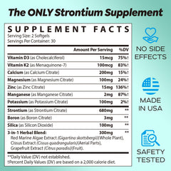 Calyverithion bone support ingredients illustration featuring minerals
