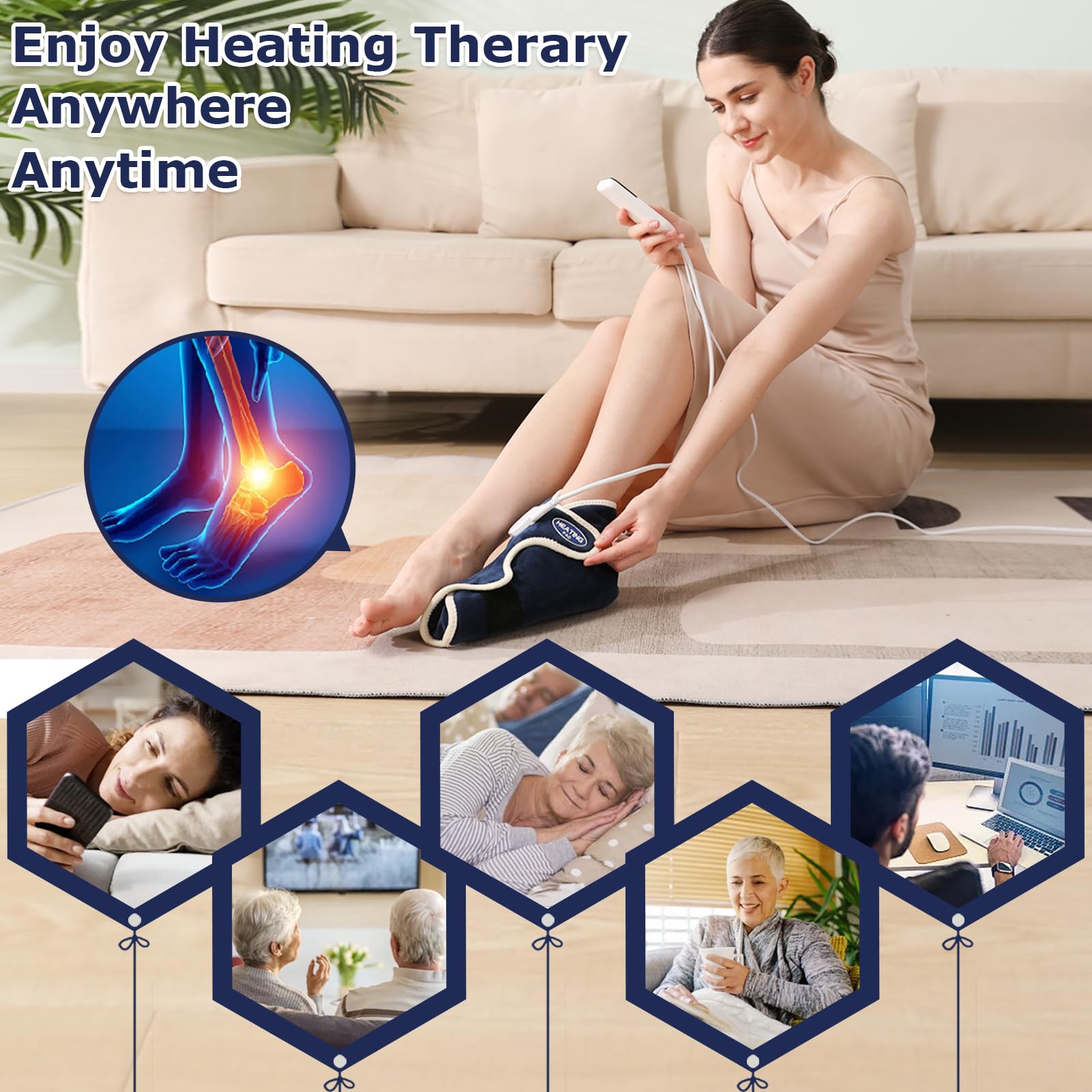 CAMECO office-friendly therapy session with warm foot wrap