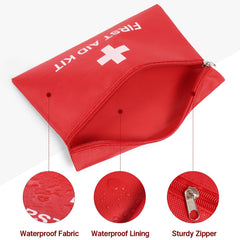 Camoredy compact red pouch inside a car, backpack, or luggage.