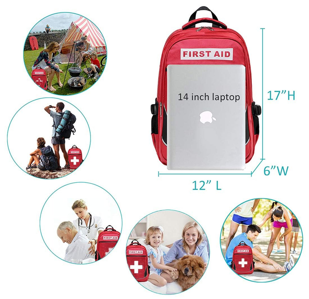 Camoredy first aid bag red multi-pocket design for easy access