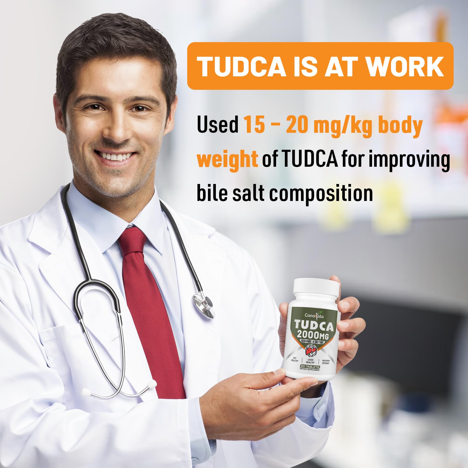 Canarata TUDCA tablets arranged for a simple daily dose