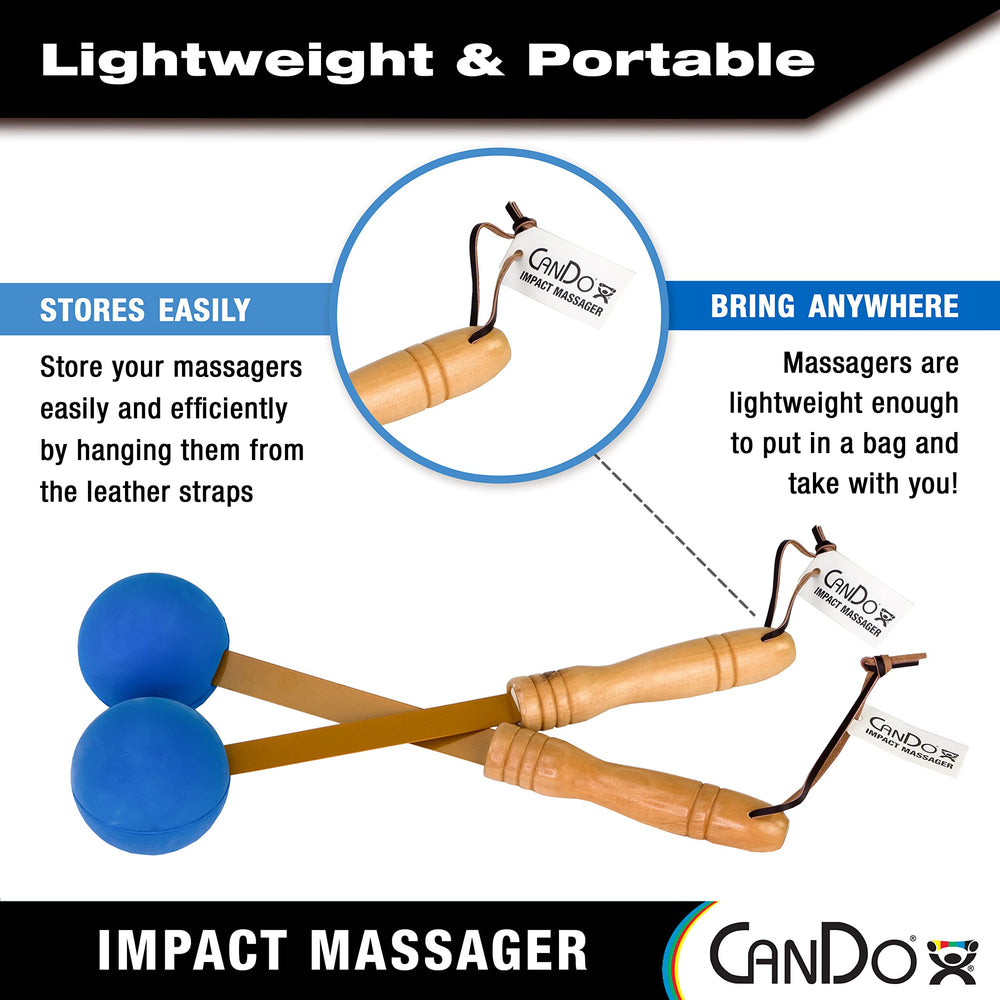 CanDo percussion massager enables comfortable, adjustable pressure for personal sessions.
