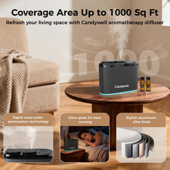 Candywell Diffuser metallic design blends with modern decor.