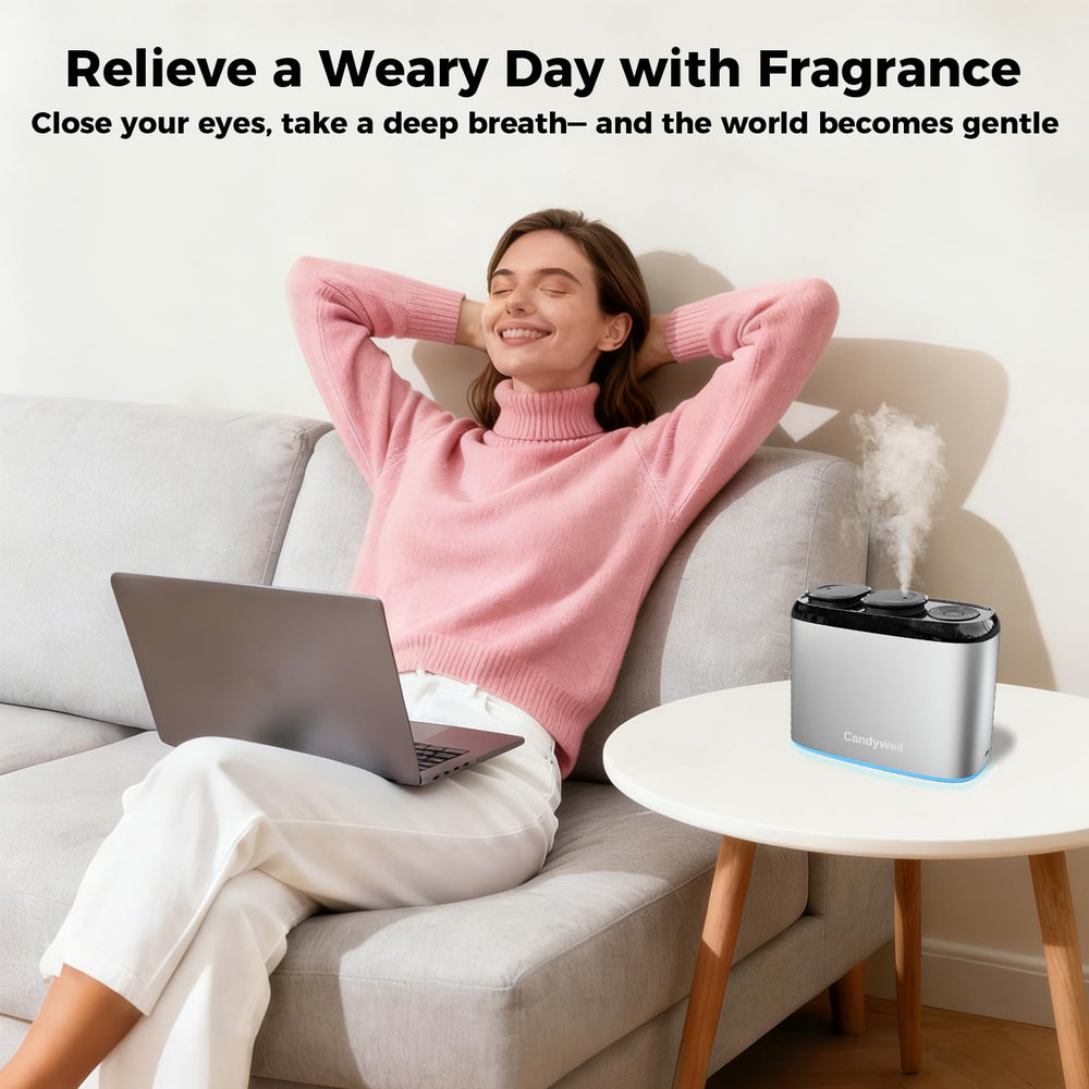 Candywell Diffuser metallic design adds modern elegance to decor.