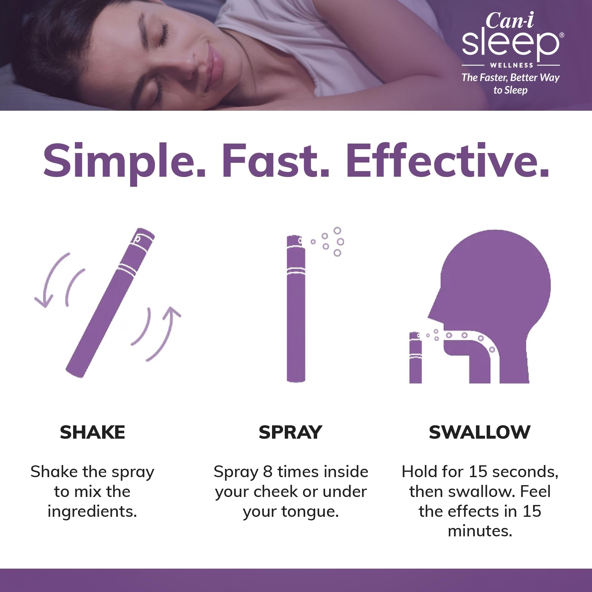 Cani Brands Feel Amazing Sleep Spray being dispensed in a quick, low-dose spray