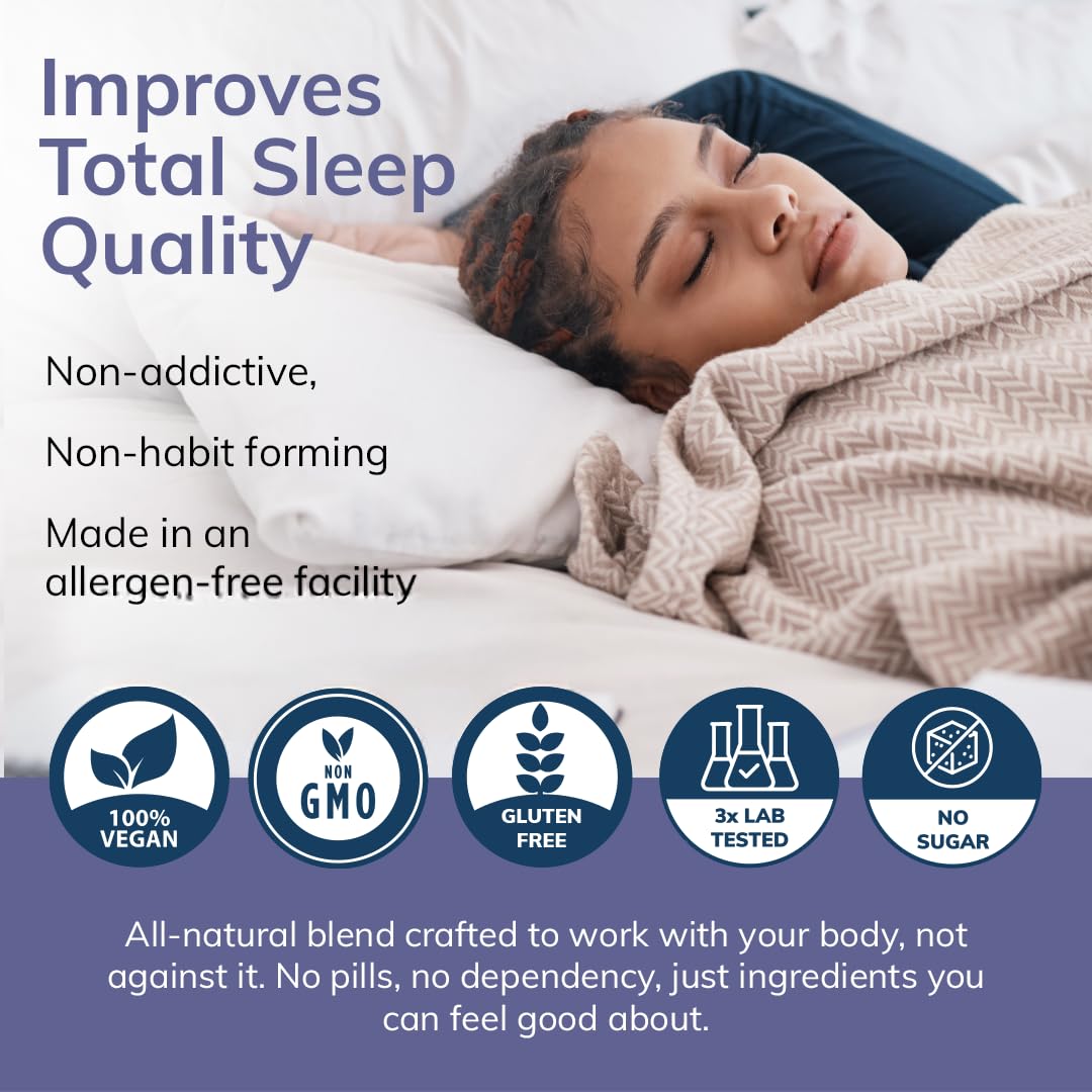 Close-up of the sleep spray label highlighting ingredients and formula details.