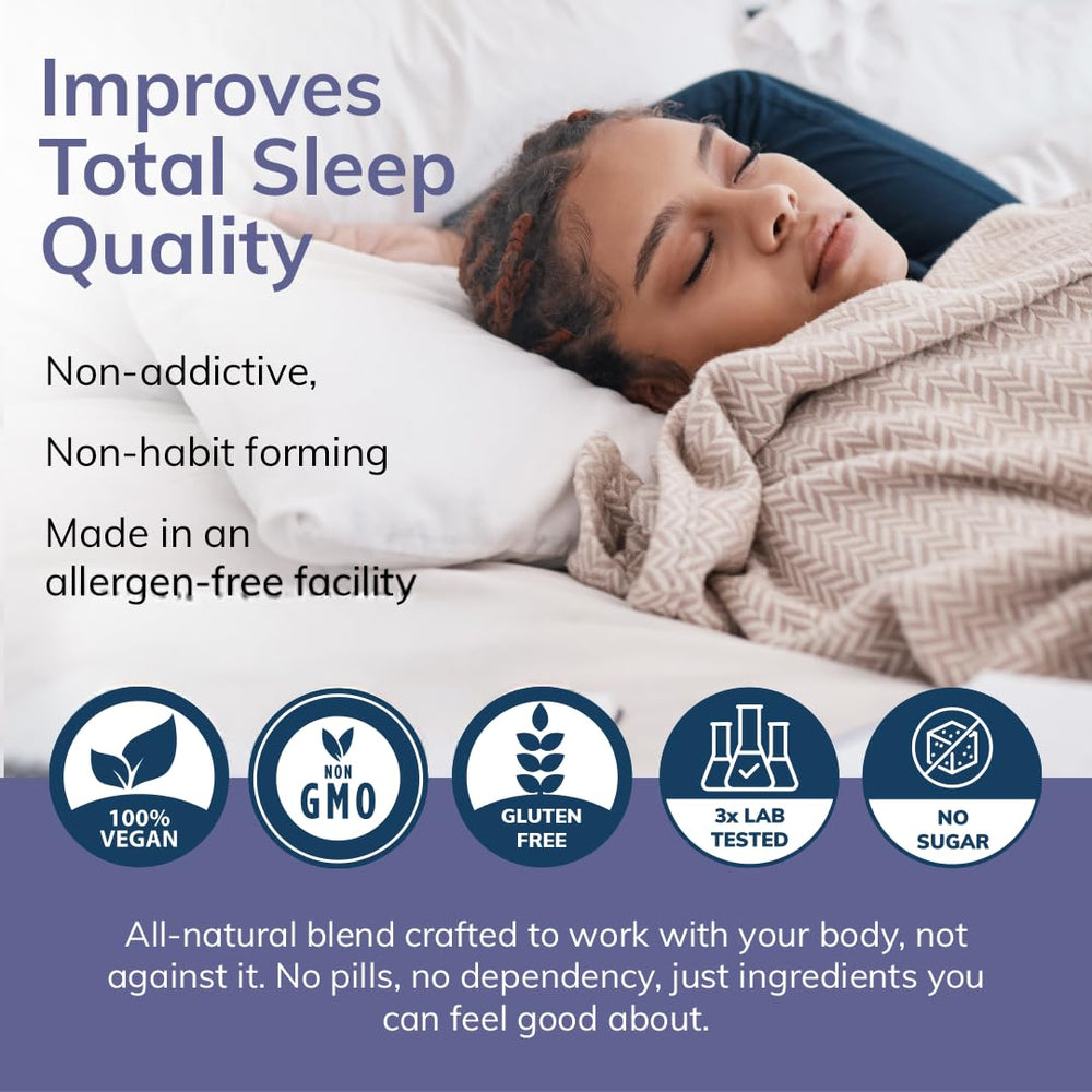 Close-up of the sleep spray label highlighting ingredients and formula details.