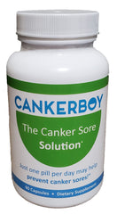 Cankerboy daily supplement bottle shown for convenient once-daily canker sore support