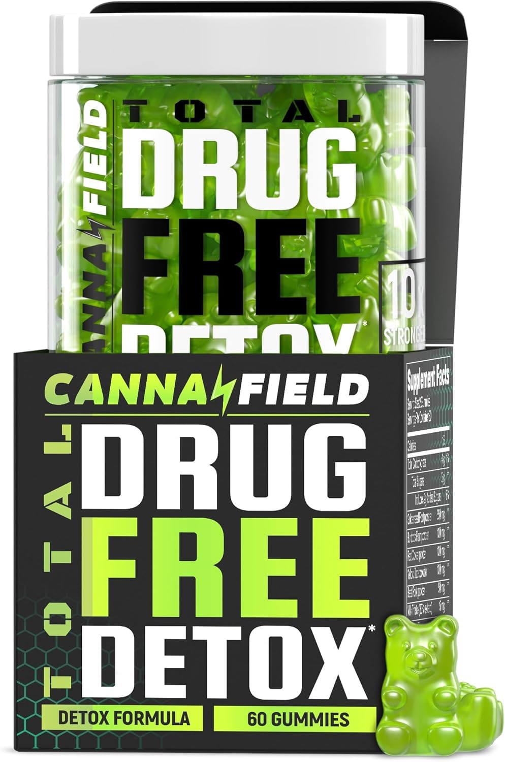 CANNA FIELD Full Body Cleanse Gummies bottle with label, convenient daily detox support.