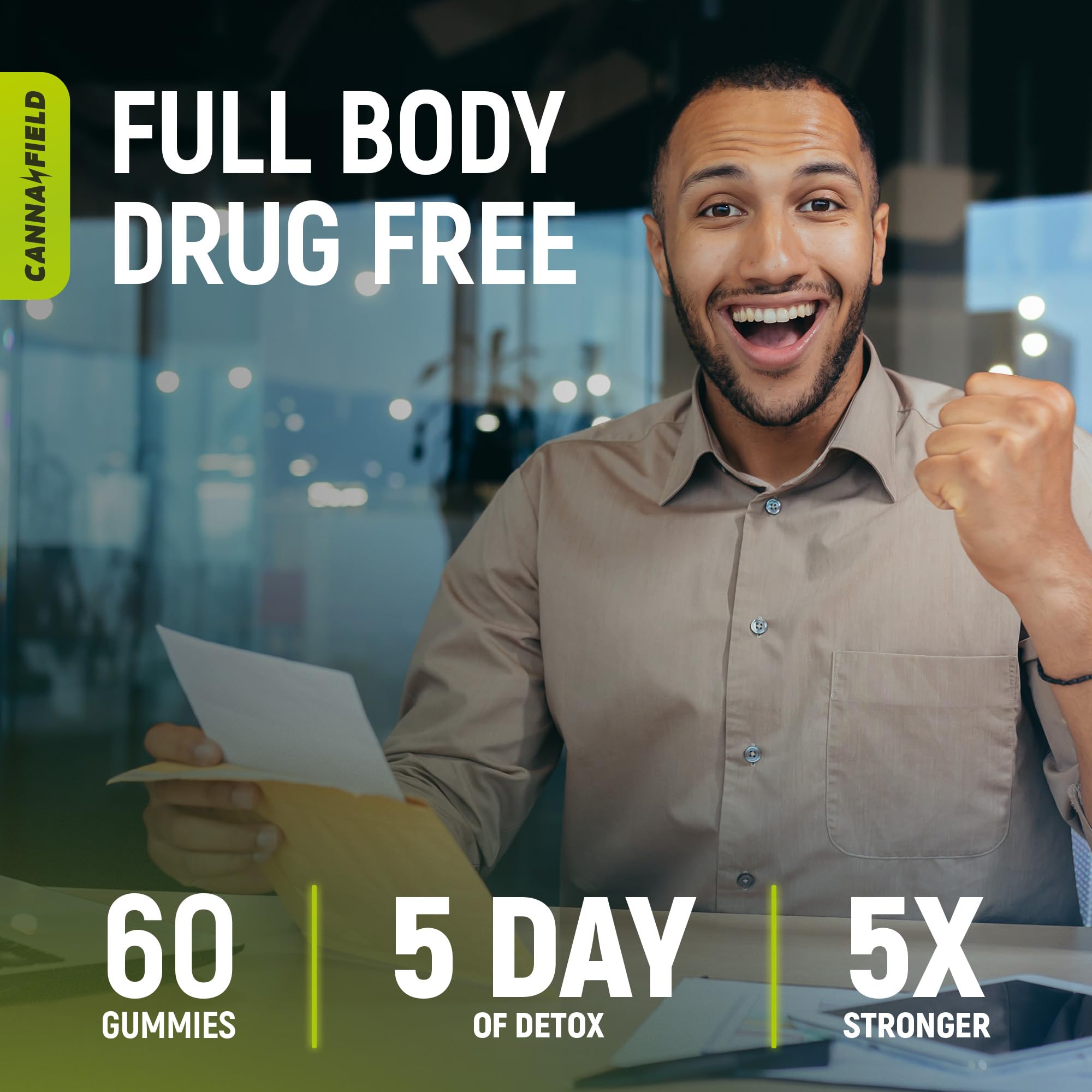 CANNA FIELD Full Body Detox serving suggestion with gummies ready to take.