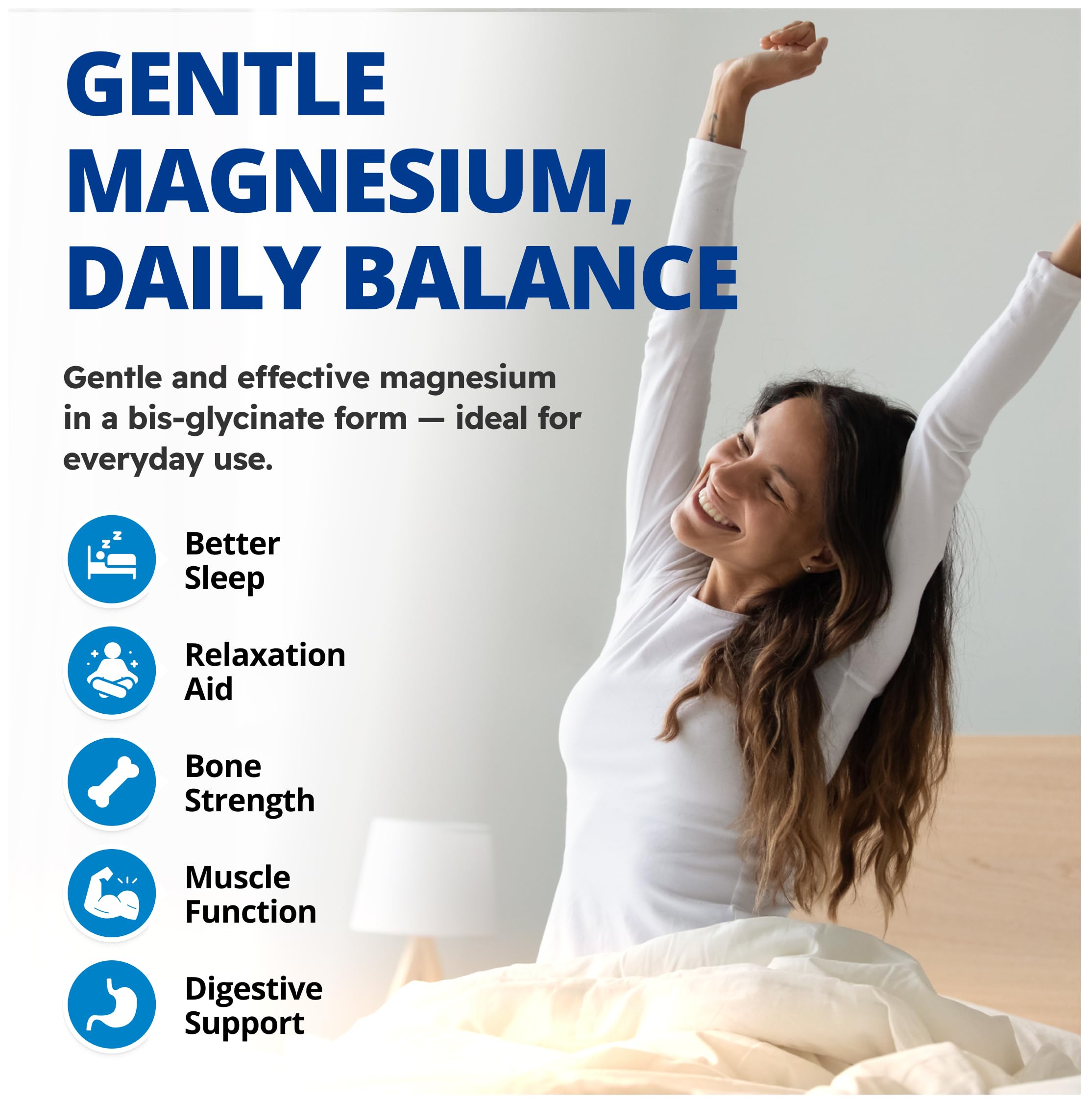 CanPrev Magnesium Bis-Glycinate 200mg capsules closeup highlighting gentle absorption