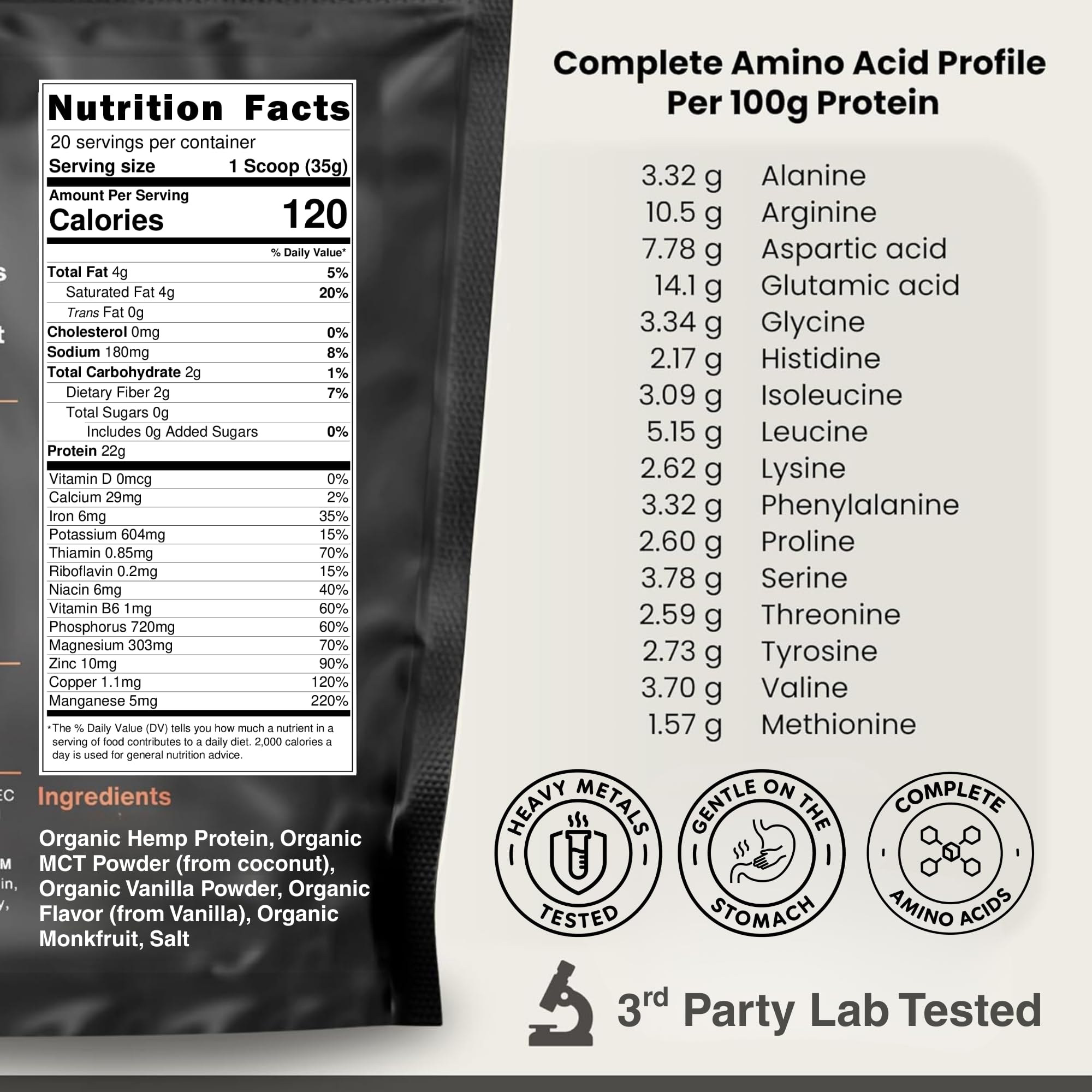 Cantein protein powder scoop ready to mix into a smoothie.