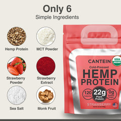 Cantein strawberry protein powder bowl highlights creamy mixability for breakfast bowls.