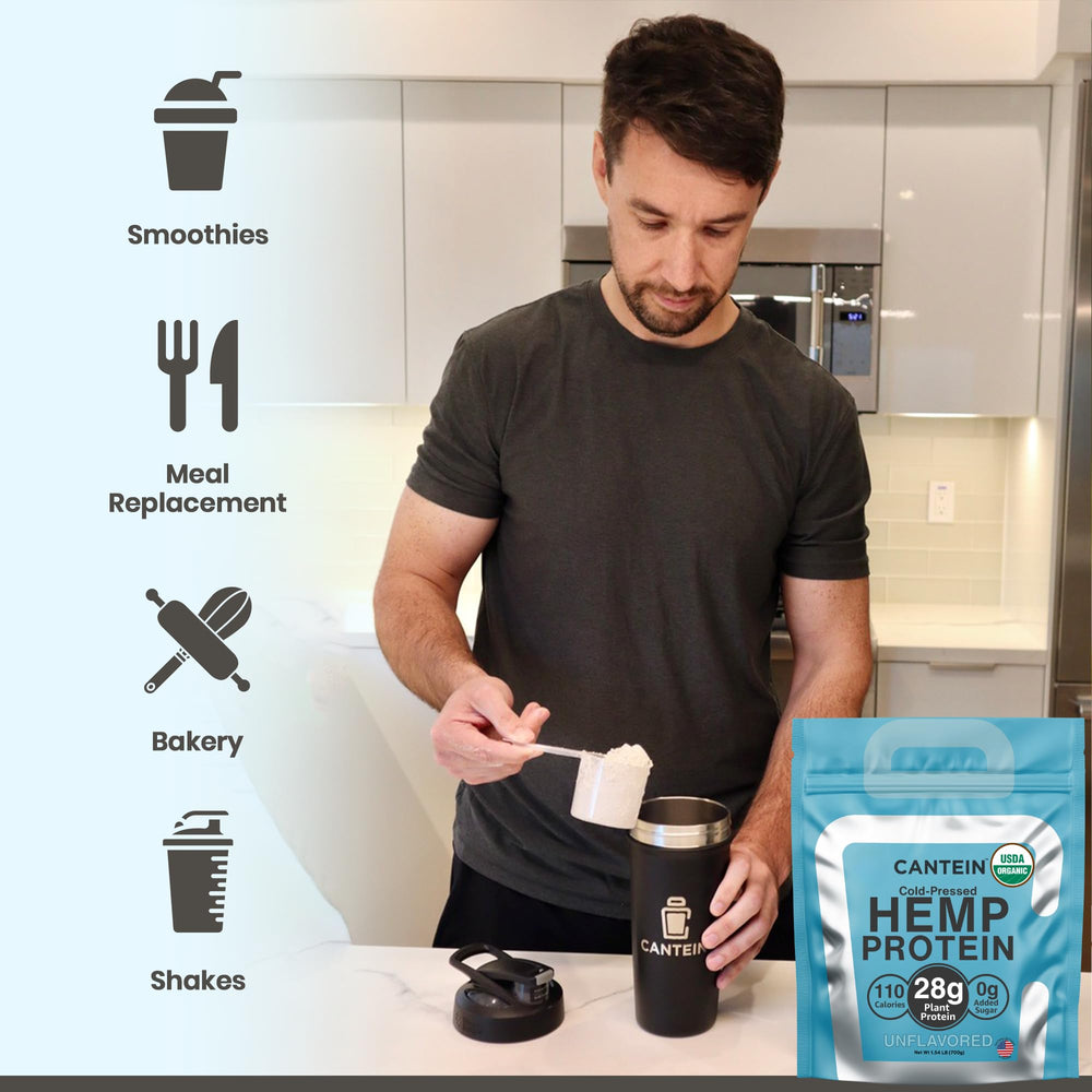 Cantein USDA organic seal label confirming organic and non-GMO ingredients.