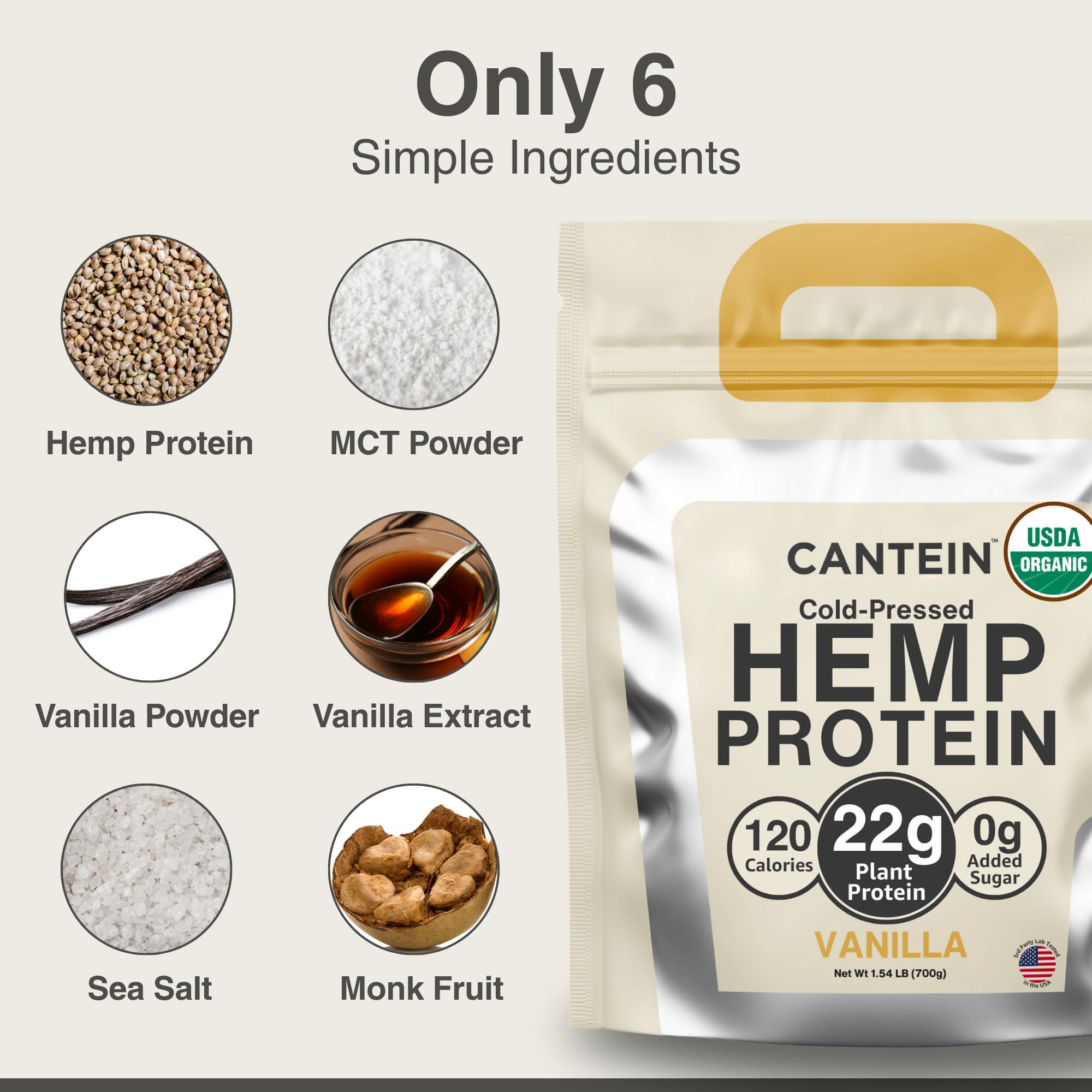 Cantein vegan shake natural vanilla ready-to-blend texture closeup highlights creamy consistency