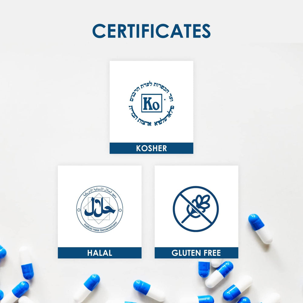 Capsuline packaging highlights gluten-free and Non-GMO status for clean-label capsules.
