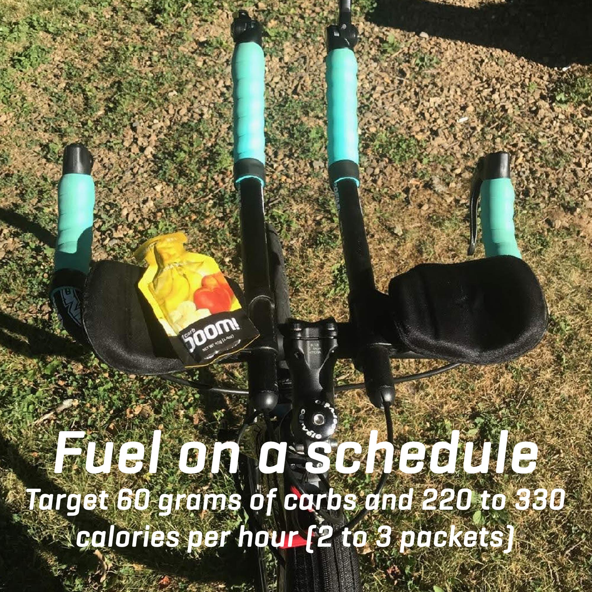 Carb Boom Banana Peach energy gel serving size shows easy dosage.