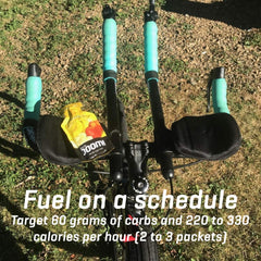 Carb Boom Banana Peach energy gel serving size shows easy dosage.