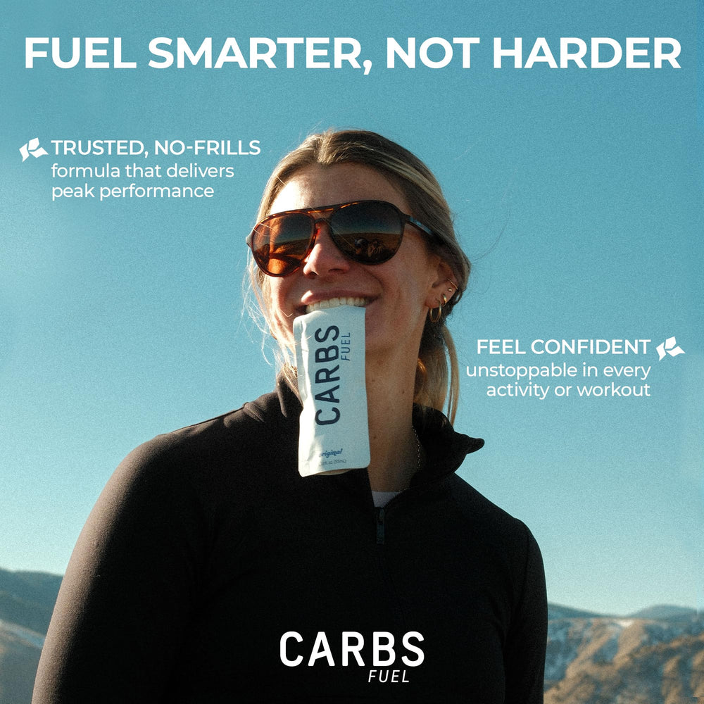 Carbs Fuel gel 50g used during a long run for steady energy delivery