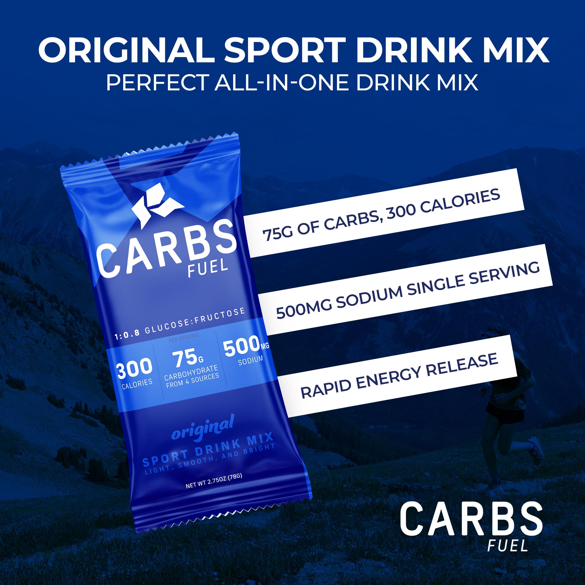 Carbs Fuel bundle packaging with gels and sachets ready for training day