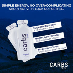 Carbs Fuel Original Energy Gel label front shows plant-based ingredients