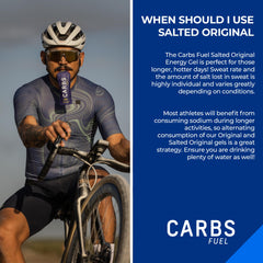 Carbs Fuel Salted Original packaging on shelf highlights value and electrolytes
