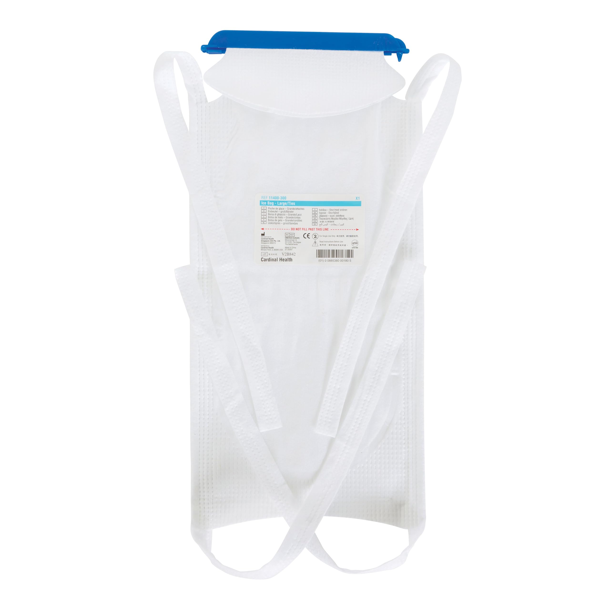 Cardinal Health ice bag with tie attachments for mess-free cold therapy