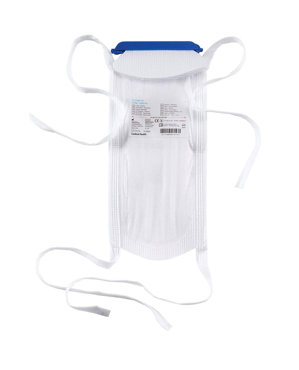 Cardinal Health ice bag with tie attachments, small 5x12 in, ideal for compact cold therapy