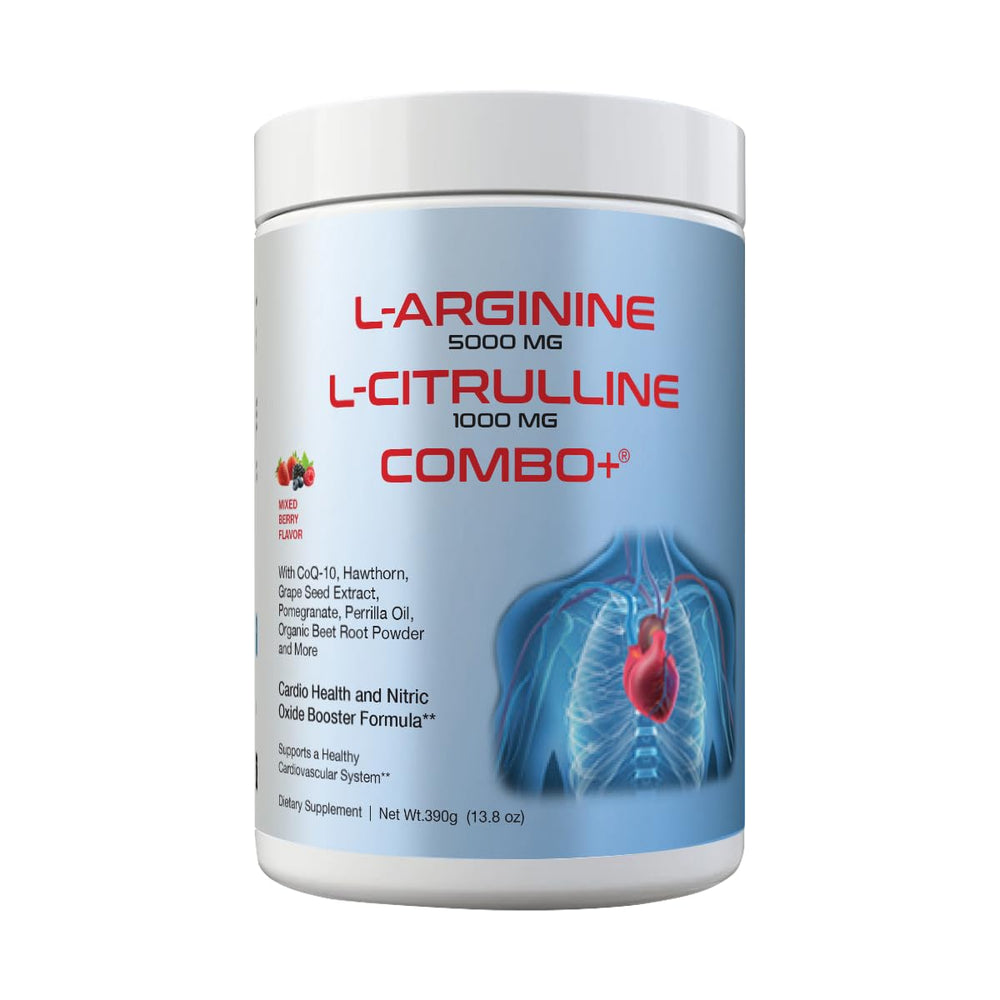 Cardio 911 Combo+ tub front highlights mixed berry formula for daily circulation support.