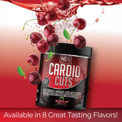 Cardio Cuts Nutrition 4.0 Cherry Slush ingredients chart highlights performance-supporting components