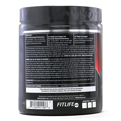 Cardio Cuts Nutrition 4.0 Cherry Slush label close-up showing keto-friendly formula