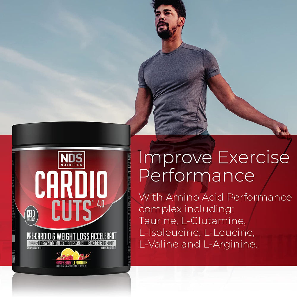 Cardio Cuts shaker with mixed drink ready for a workout.