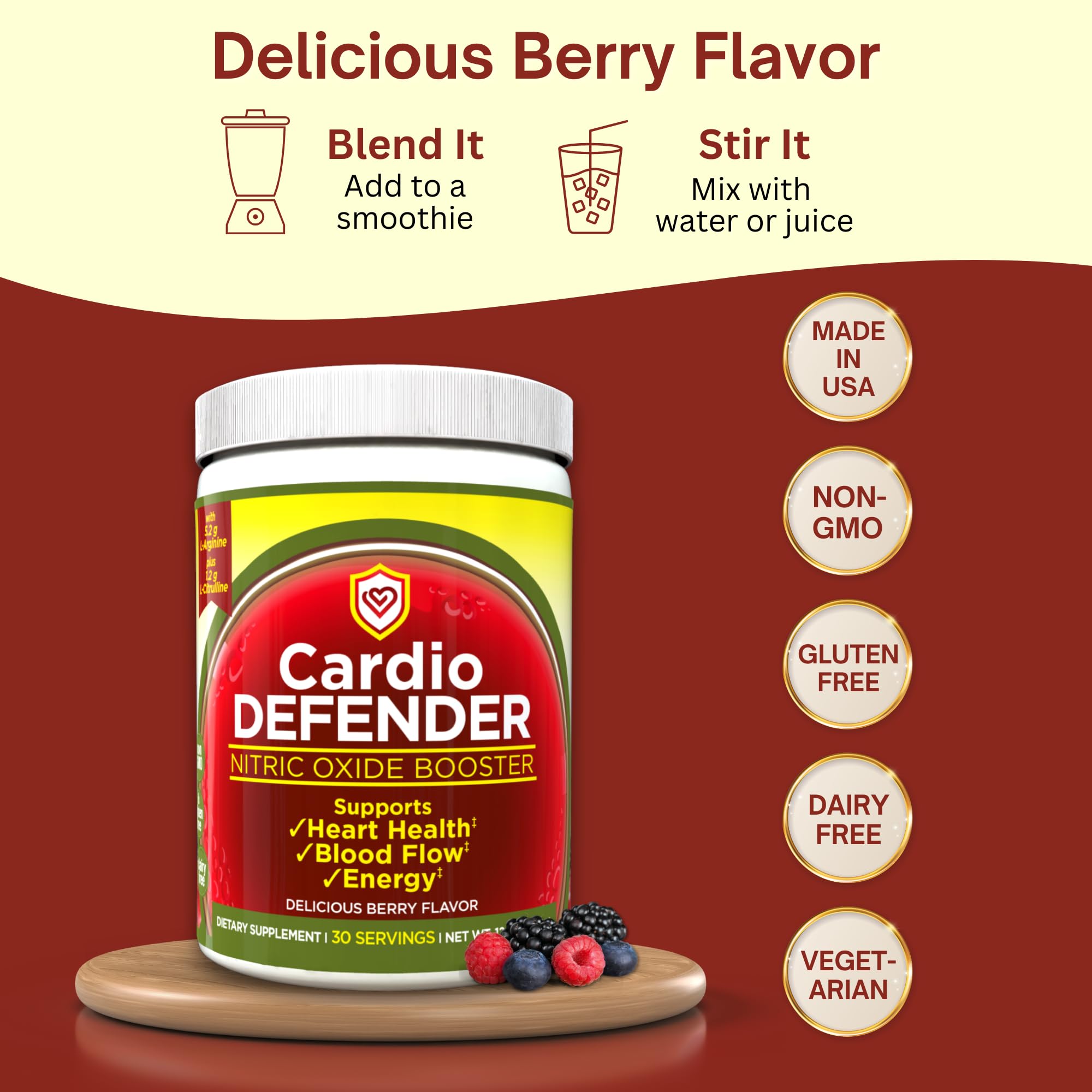 Cardio Defender CoQ10 blend on bottle promotes antioxidant support potential
