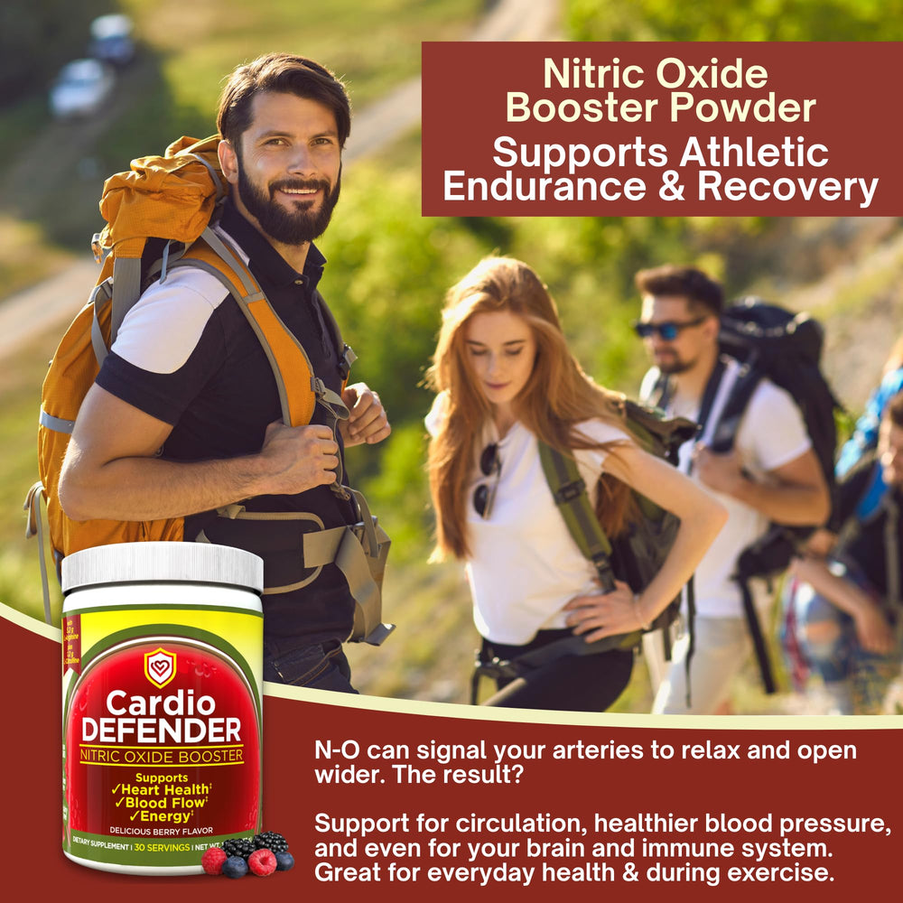 Cardio Defender L-Arginine L-Citrulline close-up points to nitric oxide pathway relevance