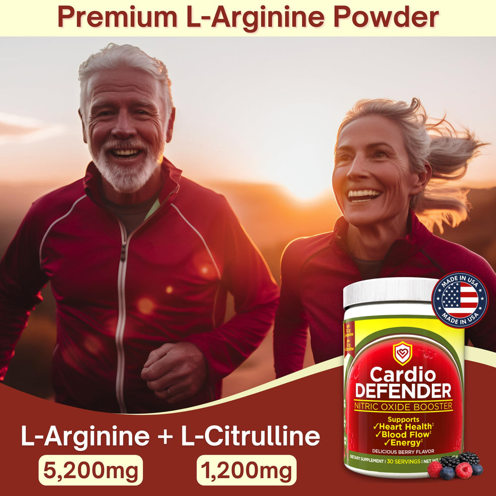 Cardio Defender powder in glass showcases berry flavor and smooth mixing