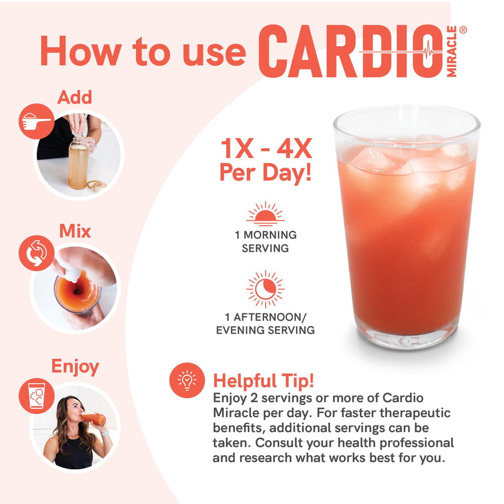 Cardio Miracle ready-to-mix powder being stirred in water