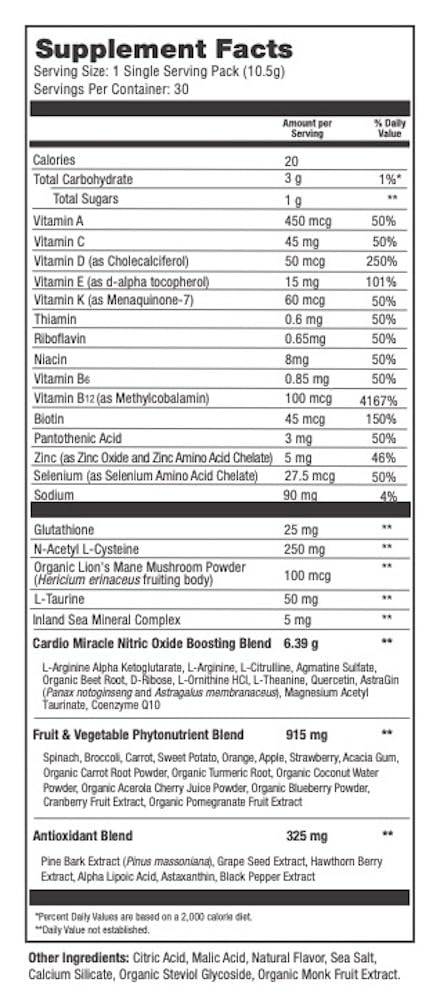 Cardio Miracle thirty pack sticks ready for daily use.