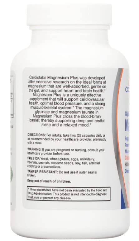 CardioTabs Magnesium Plus packaging emphasizing trust and quality from a USA-made formula.