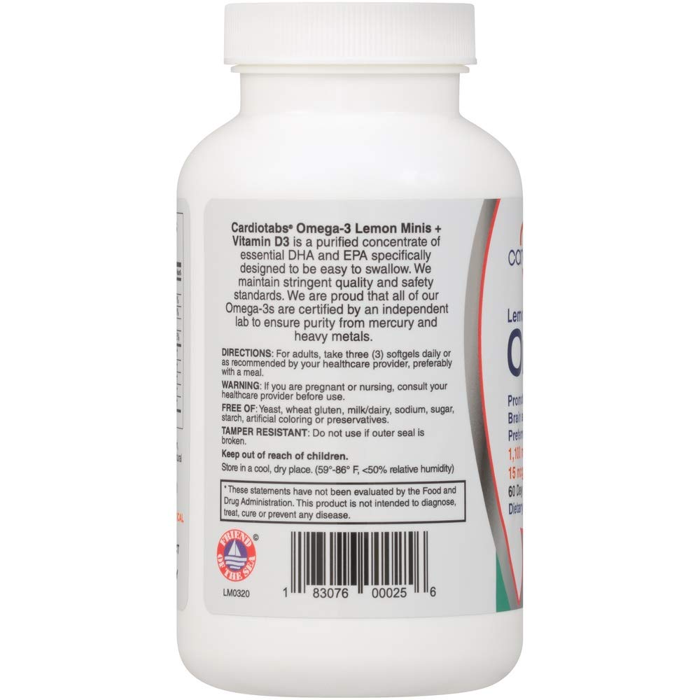 CardioTabs Omega-3 Lemon Minis bottle cap close-up