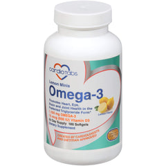 CardioTabs Omega-3 Lemon Minis bottle front for easy daily omega-3 intake