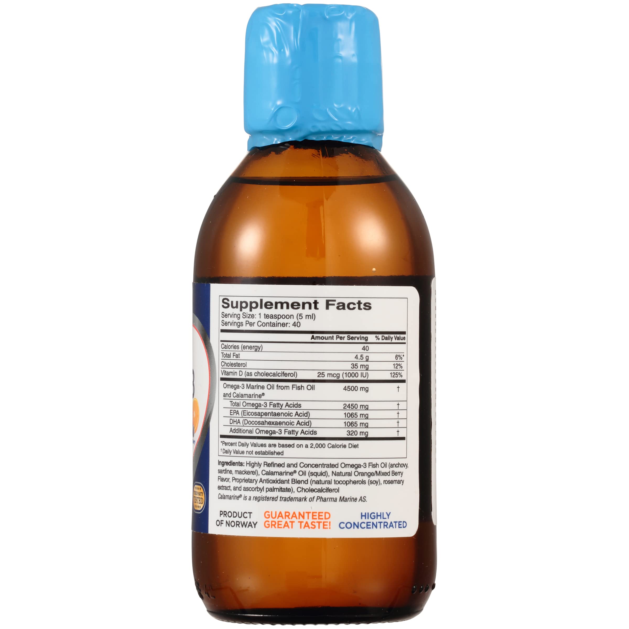 CardioTabs Omega-3 liquid being poured for easy 5 ml daily dose