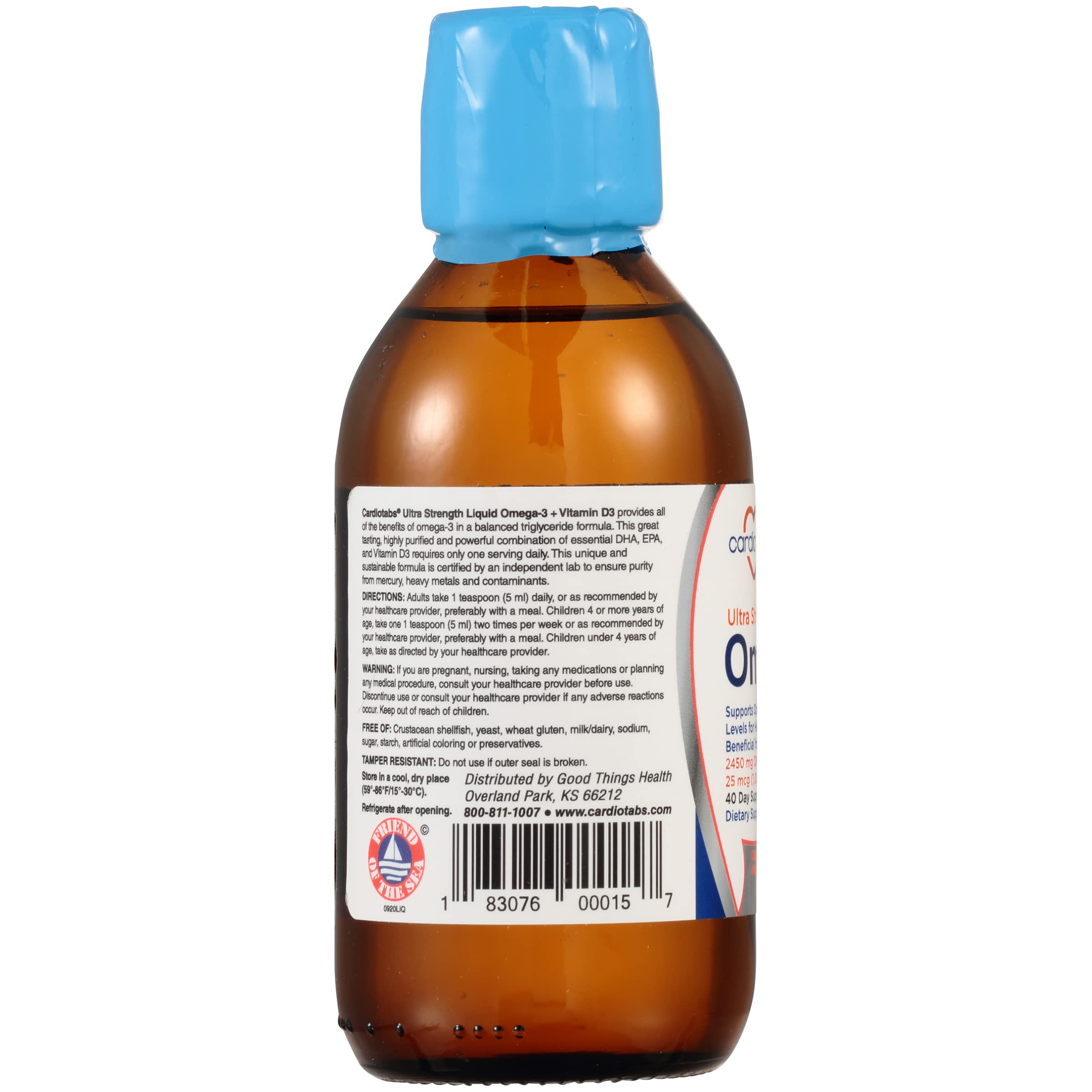 CardioTabs Omega-3 dosing spoon ready for adult and kid servings