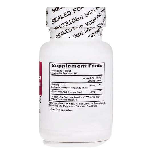 Cardiovascular Research Lipothiamine tablets close-up, featuring enteric coating.