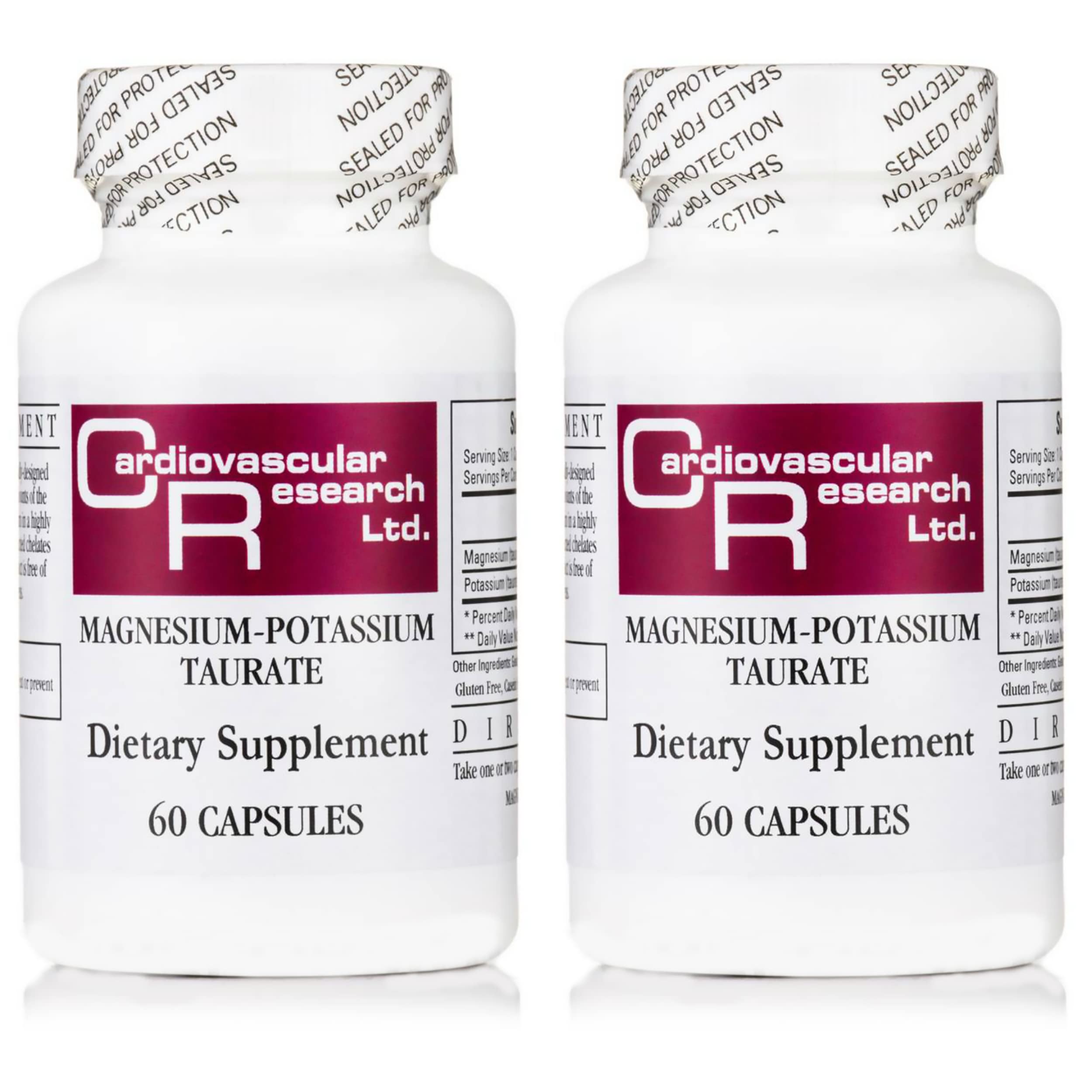 Cardiovascular Research Magnesium-Potassium Taurate bottle front view for daily mineral support