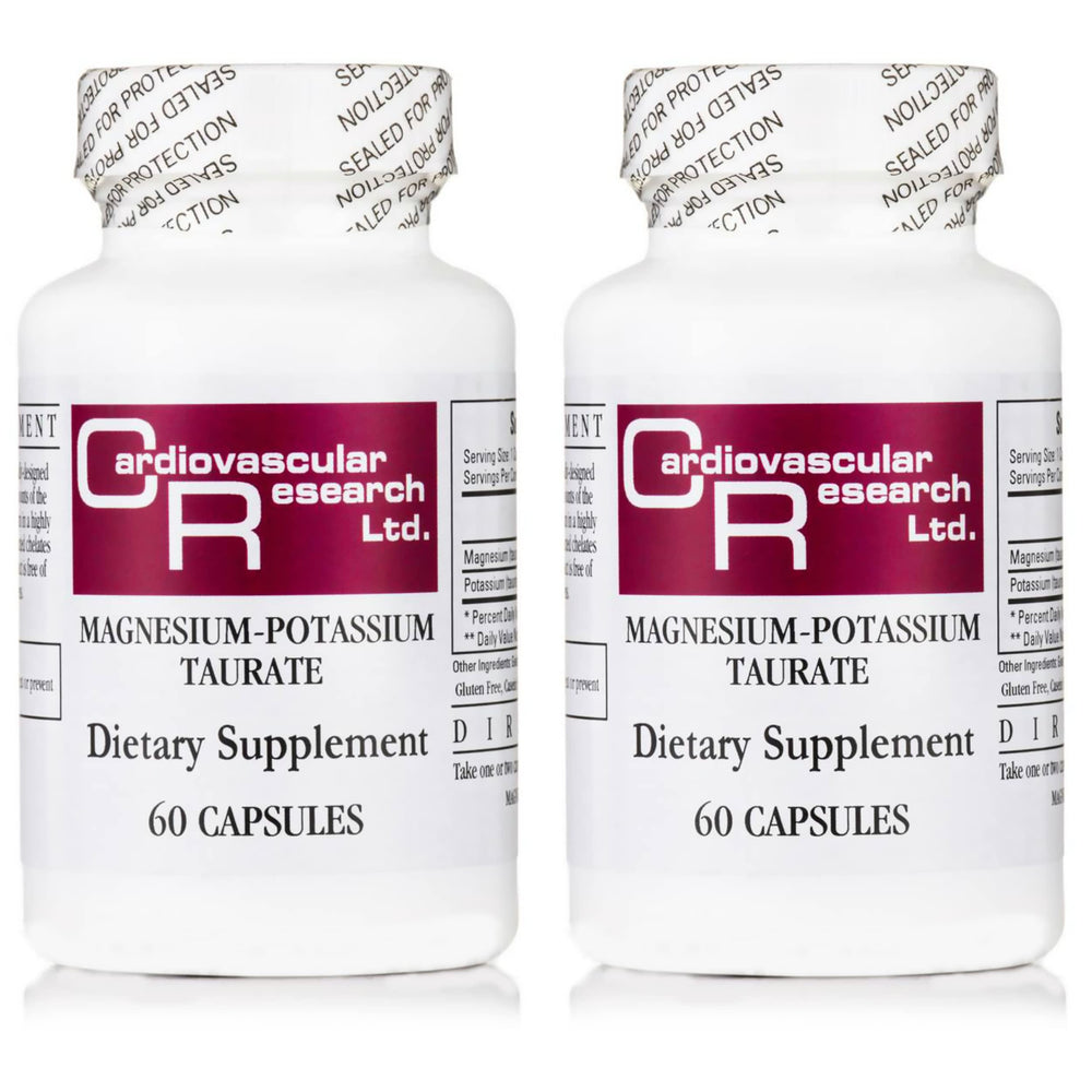 Cardiovascular Research Magnesium-Potassium Taurate bottle front view for daily mineral support