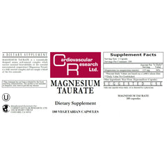 Cardiovascular Research magnesium taurate capsules shown for convenient daily use