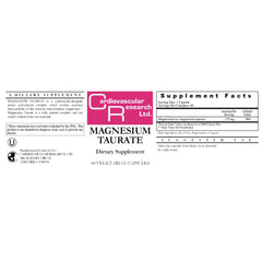 Cardiovascular Research magnesium taurate label focusing on dosage guidance and supplement notes