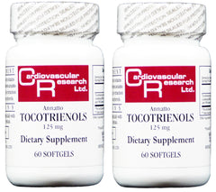 Cardiovascular Research Vitamin E annatto tocotrienols bottle highlighting natural antioxidants.
