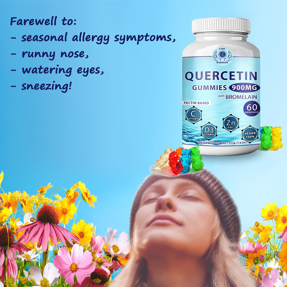 Care 4 Harmony Quercetin Gummies for kids, easy chewable daily routine.