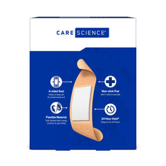 Care Science 36-box pack with 50 bandages per box offers versatile first-aid coverage.